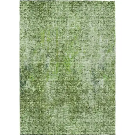 Olive Green And Artichoke Green Abstract Washable Indoor Outdoor Area Rug Photo 2