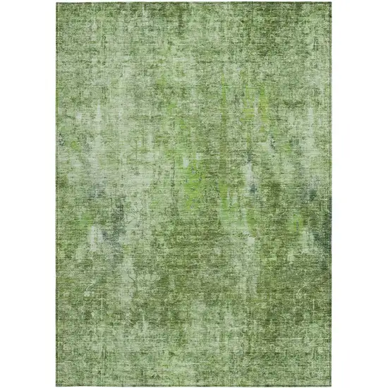 Olive Green And Artichoke Green Abstract Washable Indoor Outdoor Area Rug Photo 6
