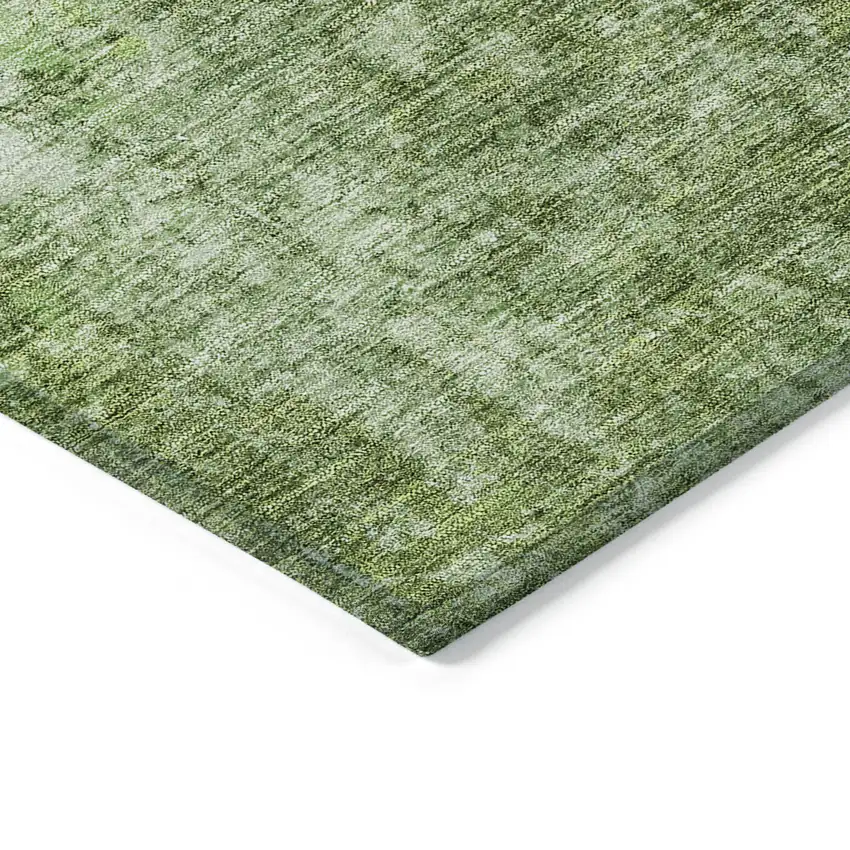 Olive Green And Artichoke Green Abstract Washable Indoor Outdoor Area Rug Photo 4