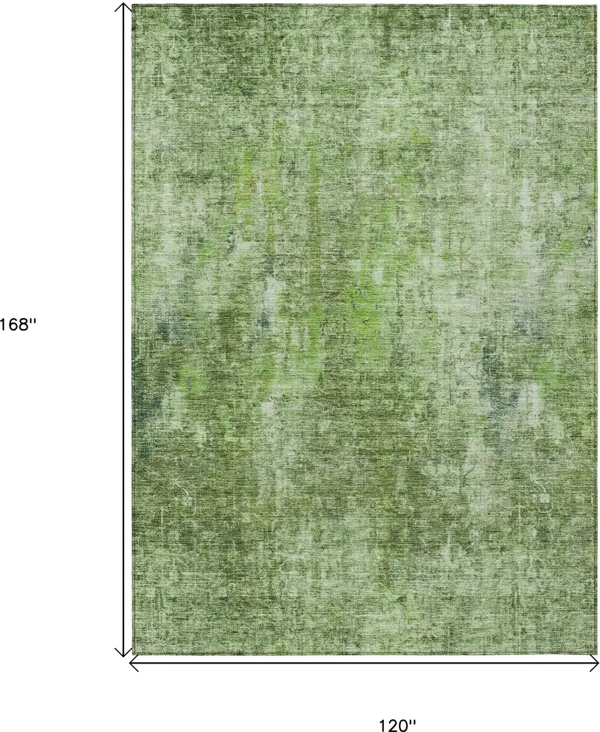 Olive Green And Artichoke Green Abstract Washable Indoor Outdoor Area Rug Photo 3