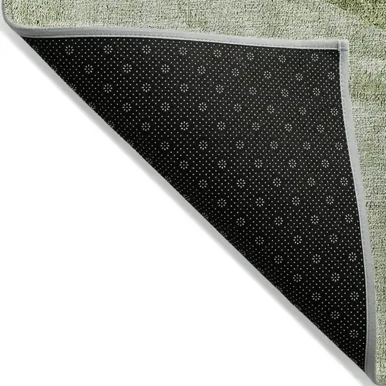 Olive Green And Artichoke Green Geometric Washable Indoor Outdoor Area Rug Photo 4