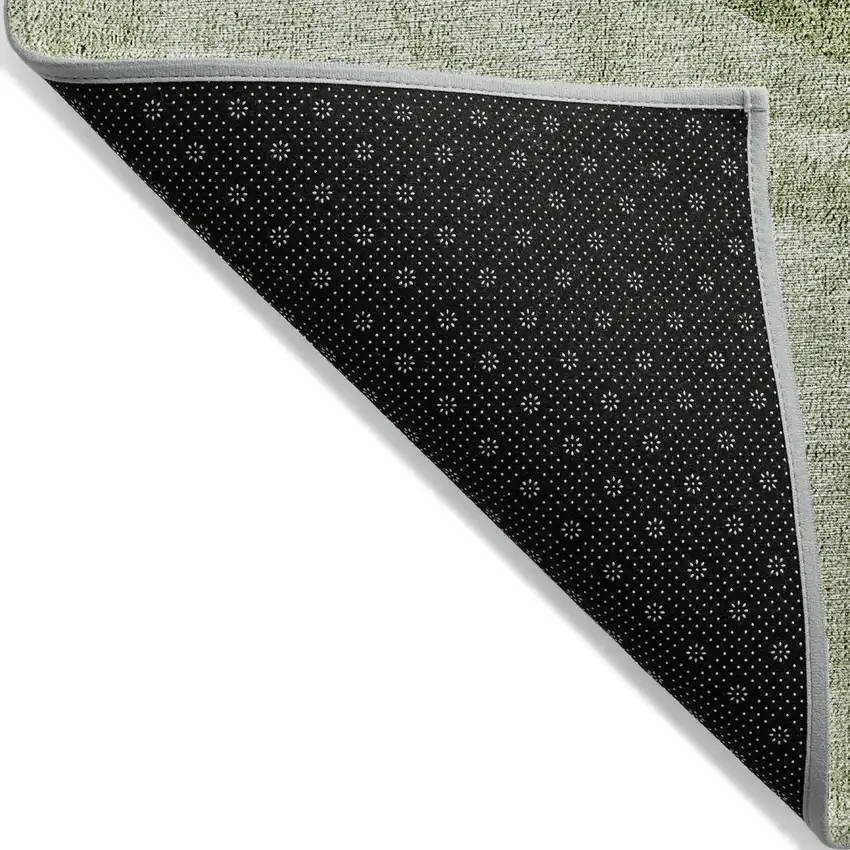 Olive Green And Artichoke Green Geometric Washable Indoor Outdoor Area Rug Photo 4