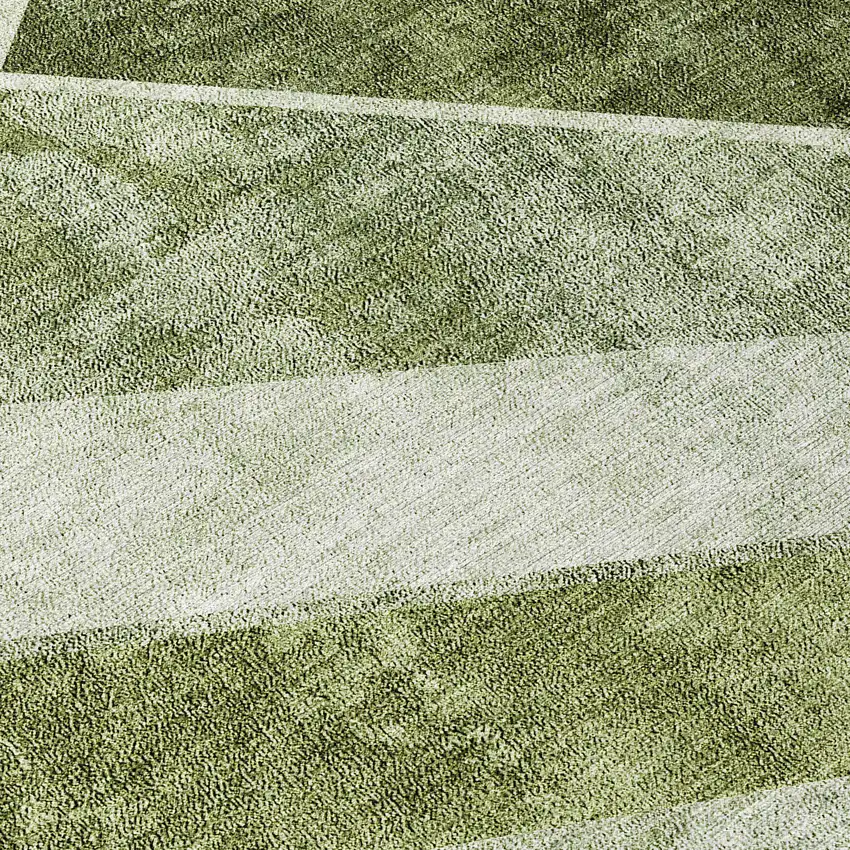 Olive Green And Artichoke Green Geometric Washable Indoor Outdoor Area Rug Photo 6