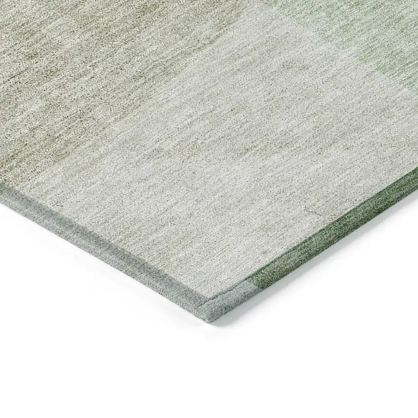 Olive Green And Artichoke Green Geometric Washable Indoor Outdoor Area Rug Photo 5