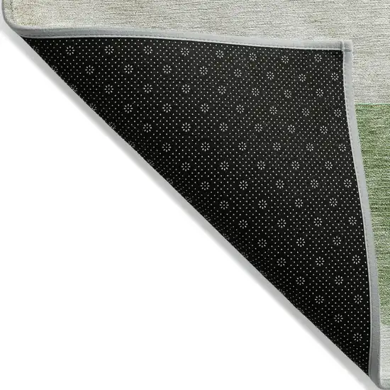 Olive Green And Artichoke Green Geometric Washable Indoor Outdoor Area Rug Photo 4
