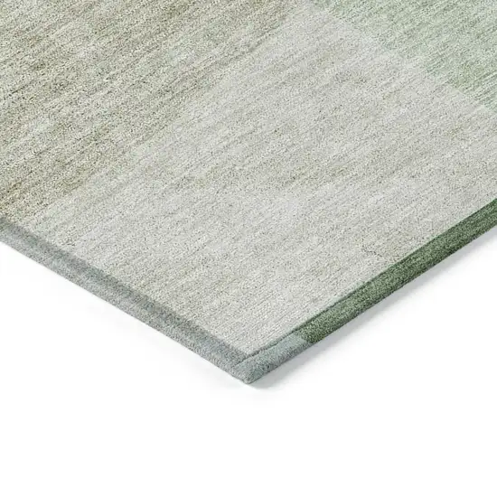 Olive Green And Artichoke Green Geometric Washable Indoor Outdoor Area Rug Photo 5
