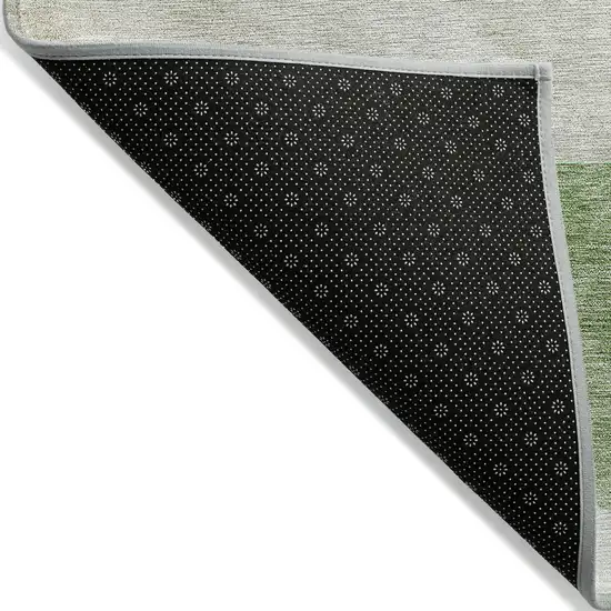 Olive Green And Artichoke Green Geometric Washable Indoor Outdoor Area Rug Photo 4