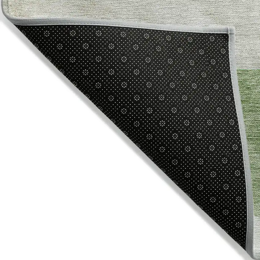 Olive Green And Artichoke Green Geometric Washable Indoor Outdoor Area Rug Photo 4