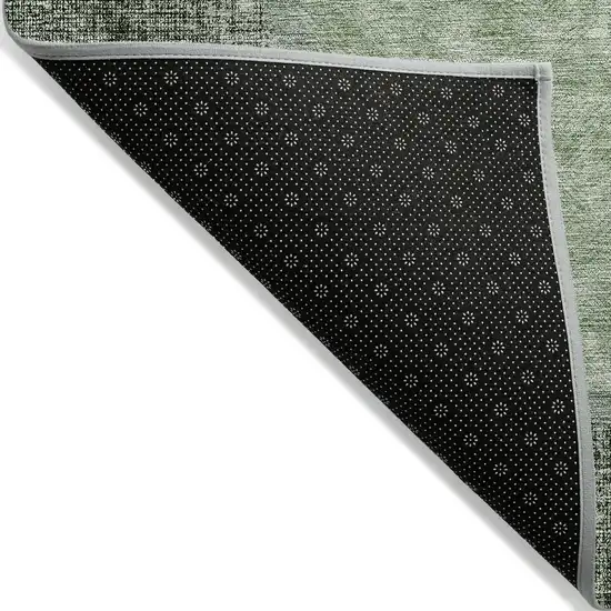 Olive Green And Artichoke Green Geometric Washable Indoor Outdoor Area Rug Photo 4