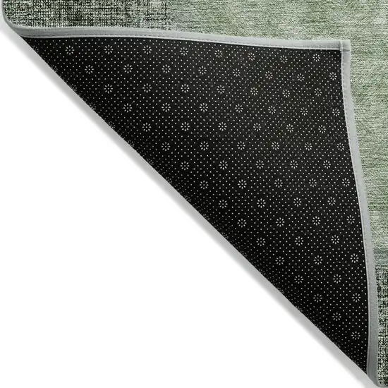 Olive Green And Artichoke Green Geometric Washable Indoor Outdoor Area Rug Photo 4