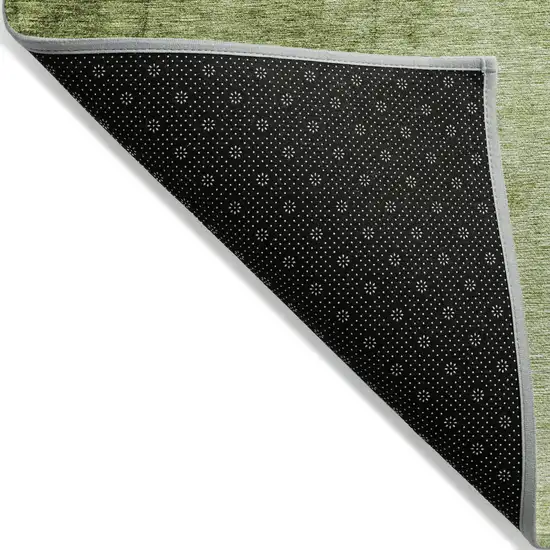 Olive Green And Artichoke Green Ombre Washable Indoor Outdoor Area Rug Photo 3