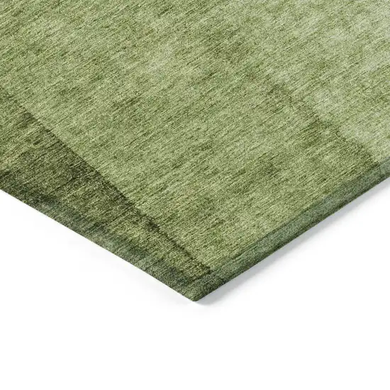 Olive Green And Artichoke Green Ombre Washable Indoor Outdoor Area Rug Photo 4