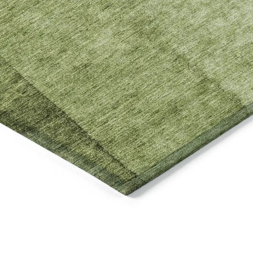 Olive Green And Artichoke Green Ombre Washable Indoor Outdoor Area Rug Photo 3