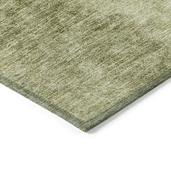 Olive Green And Artichoke Green Ombre Washable Indoor Outdoor Area Rug Photo 4