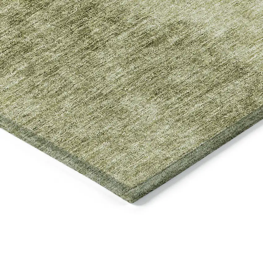 Olive Green And Artichoke Green Ombre Washable Indoor Outdoor Area Rug Photo 4