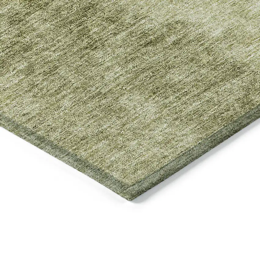 Olive Green And Artichoke Green Ombre Washable Indoor Outdoor Area Rug Photo 4