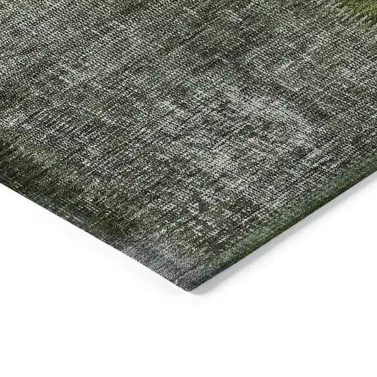 Olive Green And Artichoke Green Patchwork Washable Indoor Outdoor Area Rug Photo 5