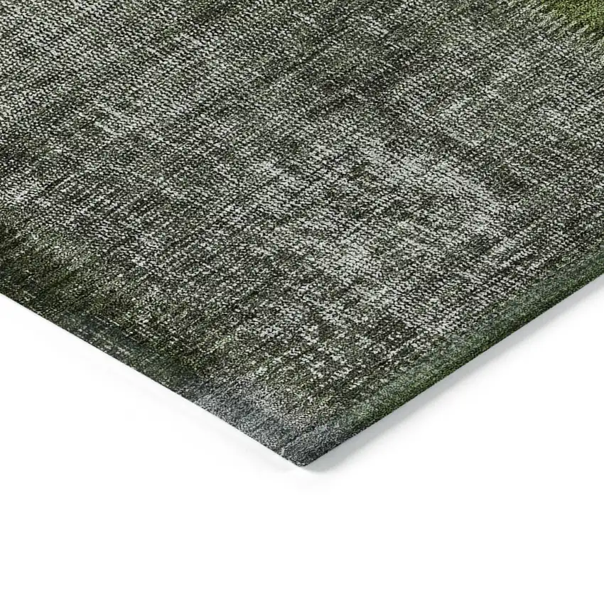 Olive Green And Artichoke Green Patchwork Washable Indoor Outdoor Area Rug Photo 5