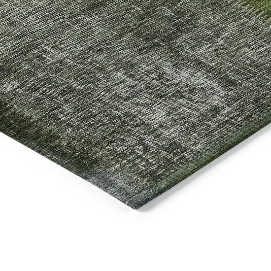 Olive Green And Artichoke Green Patchwork Washable Indoor Outdoor Area Rug Photo 5