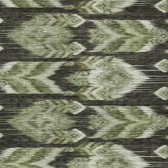 Olive Green And Artichoke Green Southwestern Washable Indoor Outdoor Area Rug Photo 6