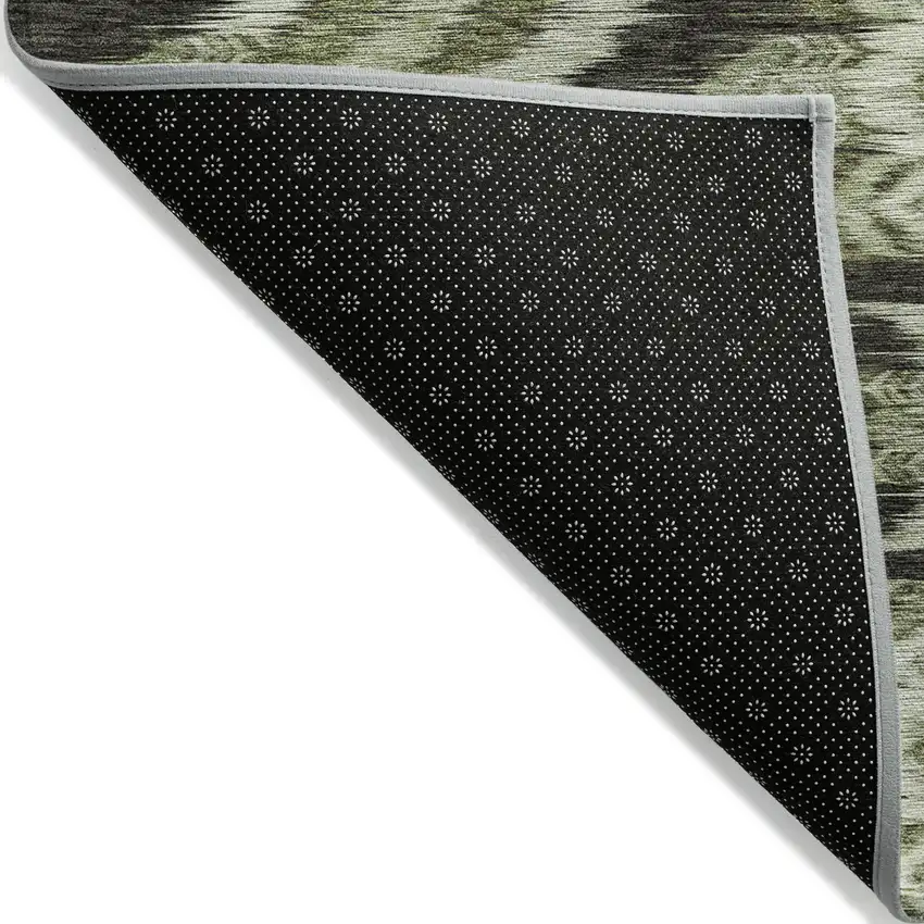 Olive Green And Artichoke Green Southwestern Washable Indoor Outdoor Area Rug Photo 4