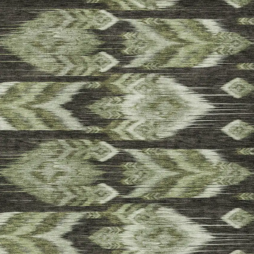 Olive Green And Artichoke Green Southwestern Washable Indoor Outdoor Area Rug Photo 6