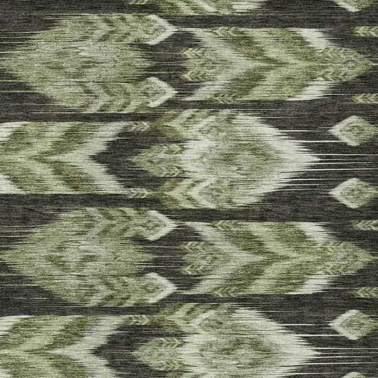 Olive Green And Artichoke Green Southwestern Washable Indoor Outdoor Area Rug Photo 6
