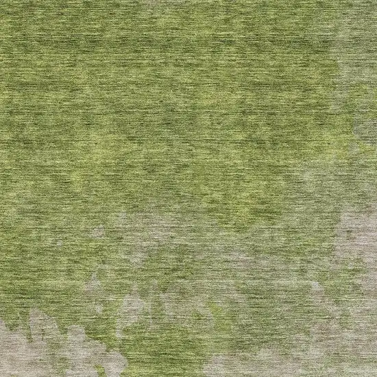 Olive Green And Beige Abstract Washable Area Rug With UV Protection Photo 3