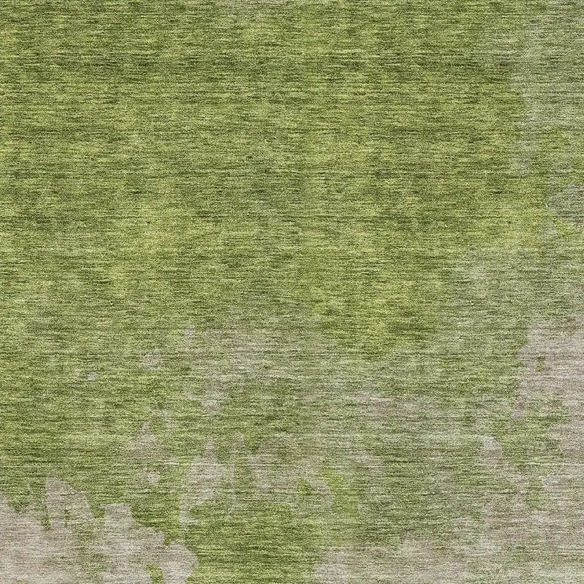 Olive Green And Beige Abstract Washable Area Rug With UV Protection Photo 3