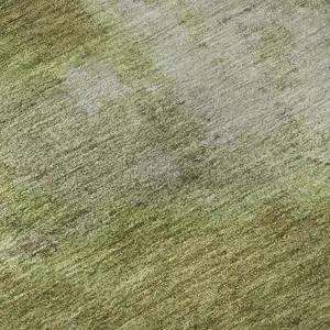 Photo of Olive Green And Beige Abstract Washable Area Rug With UV Protection