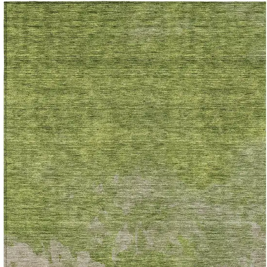 Olive Green And Beige Abstract Washable Indoor Outdoor Area Rug Photo 5