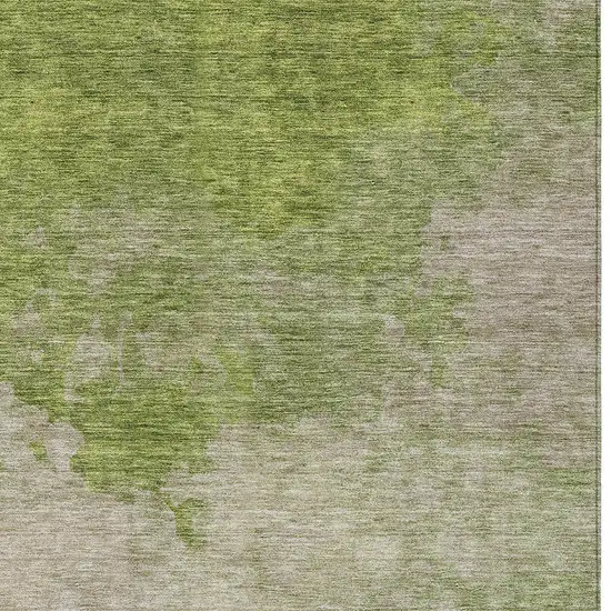 Olive Green And Beige Abstract Washable Indoor Outdoor Area Rug Photo 5