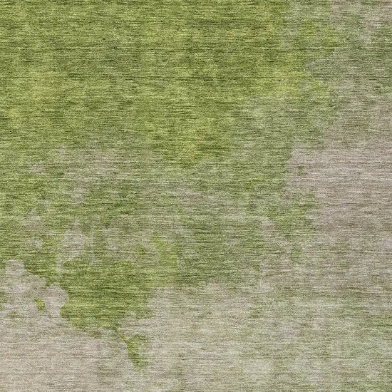 Olive Green And Beige Abstract Washable Indoor Outdoor Area Rug Photo 5