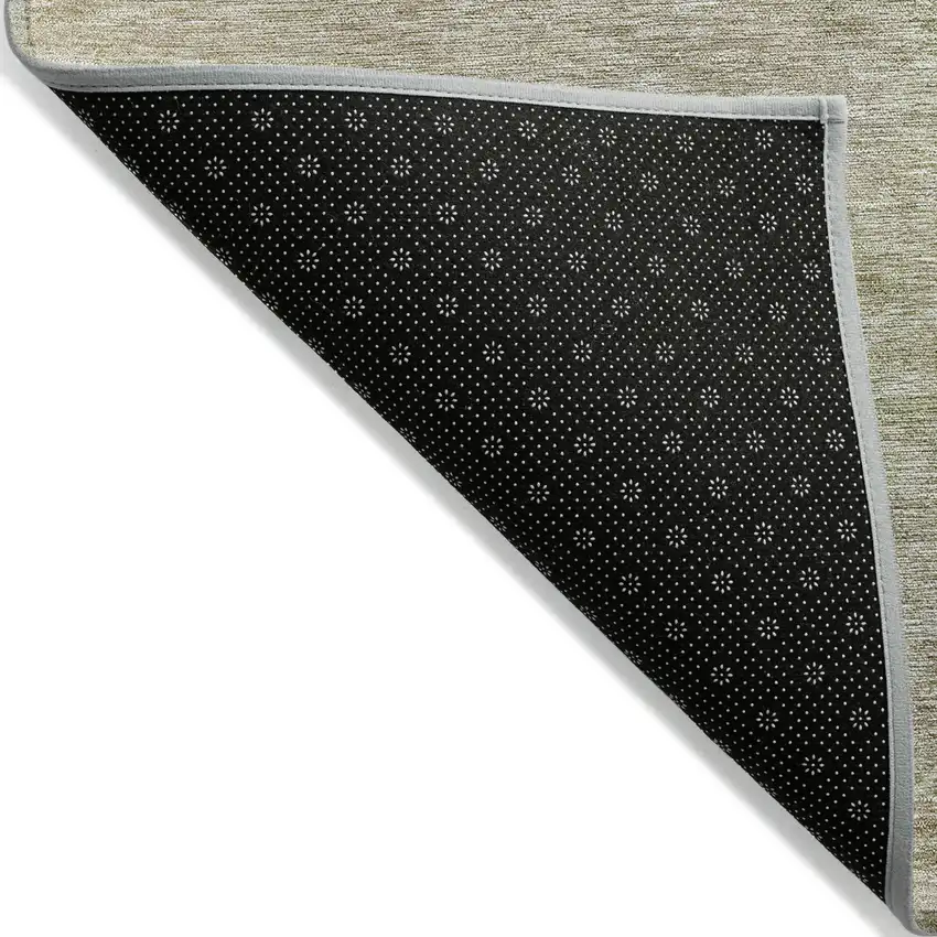 Olive Green And Beige Abstract Washable Indoor Outdoor Area Rug Photo 3