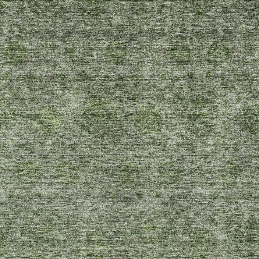 Olive Green And Beige Floral Washable Indoor Outdoor Area Rug Photo 6