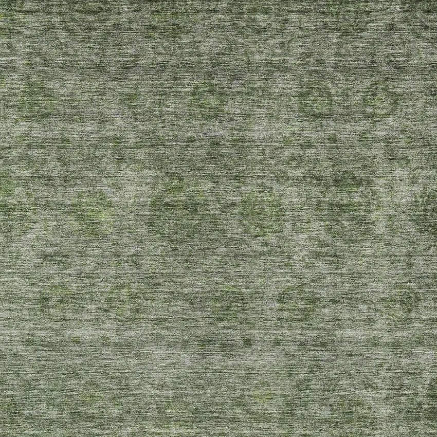 Olive Green And Beige Floral Washable Indoor Outdoor Area Rug Photo 6