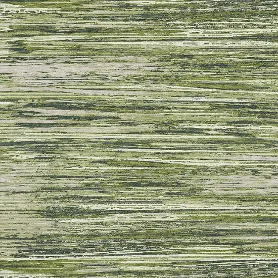 Olive Green And Beige Striped Washable Area Rug With UV Protection Photo 3