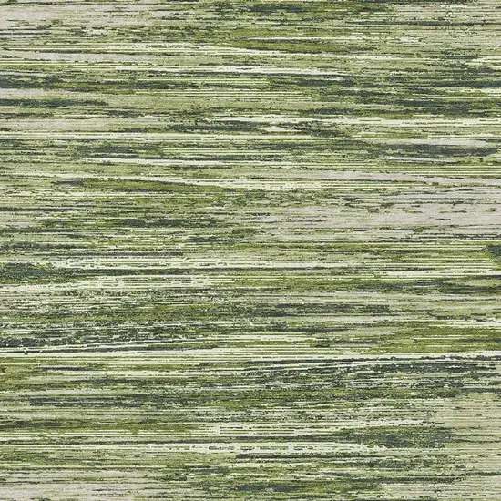 Olive Green And Beige Striped Washable Area Rug With UV Protection Photo 3