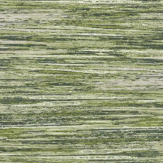 Olive Green And Beige Striped Washable Area Rug With UV Protection Photo 3