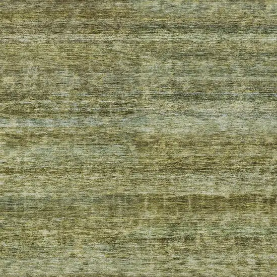 Olive Green And Brown Striped Washable Indoor Outdoor Area Rug Photo 6