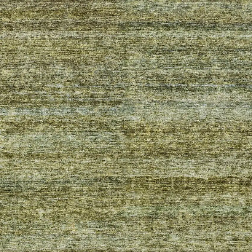 Olive Green And Brown Striped Washable Indoor Outdoor Area Rug Photo 6