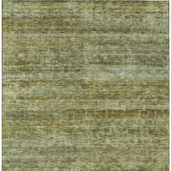 Olive Green And Brown Striped Washable Indoor Outdoor Area Rug Photo 7