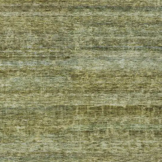 Olive Green And Brown Striped Washable Indoor Outdoor Area Rug Photo 6