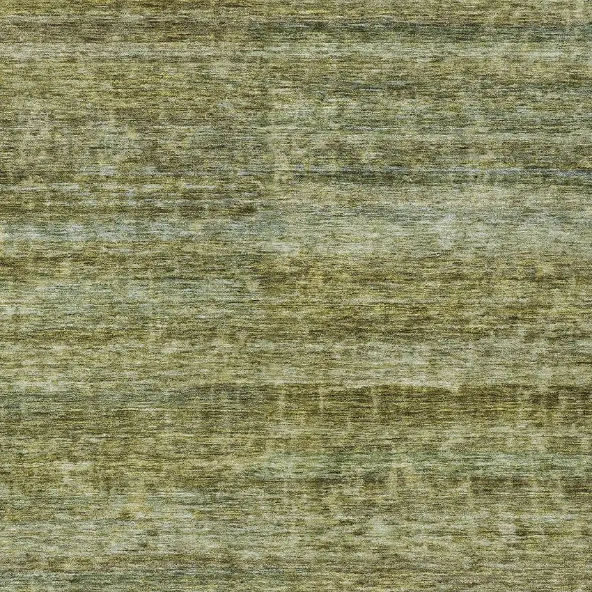 Olive Green And Brown Striped Washable Indoor Outdoor Area Rug Photo 6