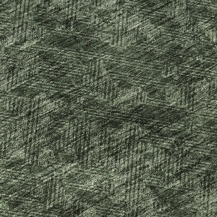 Olive Green And Charcoal Geometric Washable Area Rug With UV Protection Photo 9