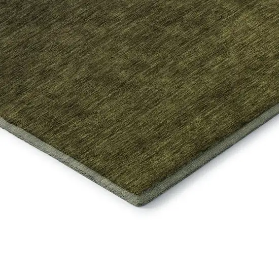 Olive Green And Charcoal Ombre Washable Area Rug With UV Protection Photo 8