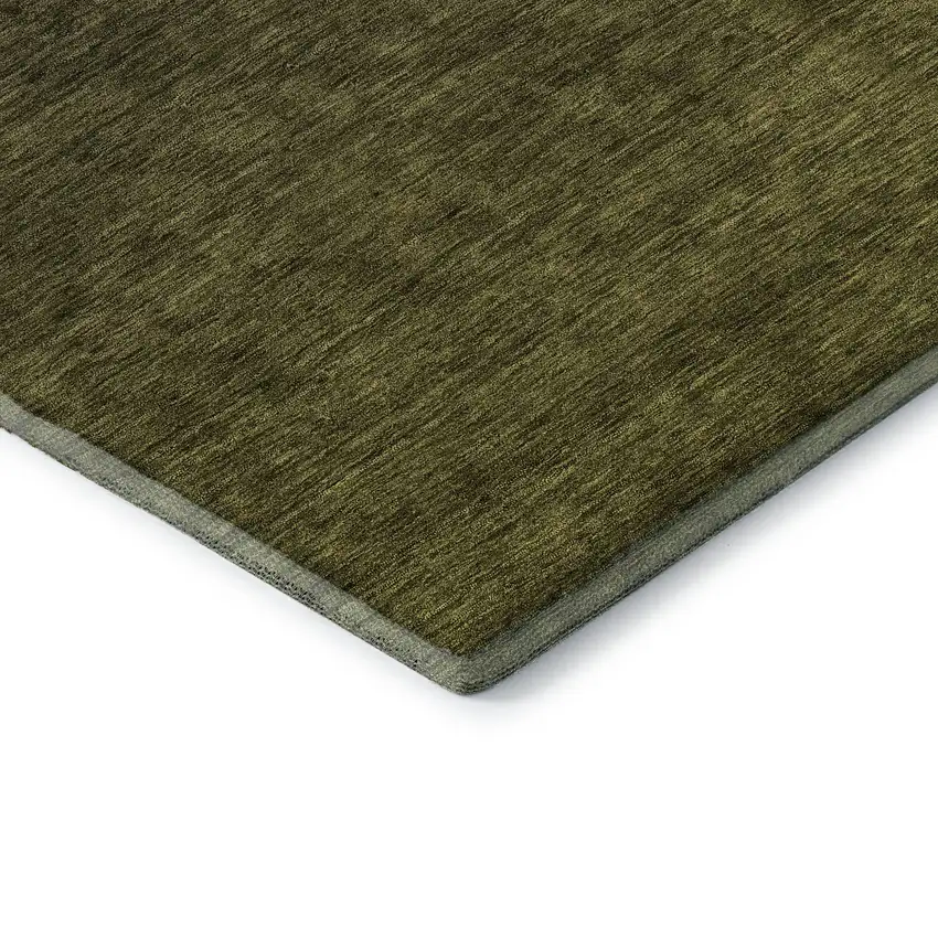 Olive Green And Charcoal Ombre Washable Area Rug With UV Protection Photo 8