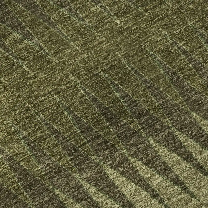 Olive Green And Chocolate Striped Washable Area Rug With UV Protection Photo 8