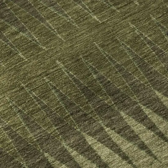 Olive Green And Chocolate Striped Washable Area Rug With UV Protection Photo 8