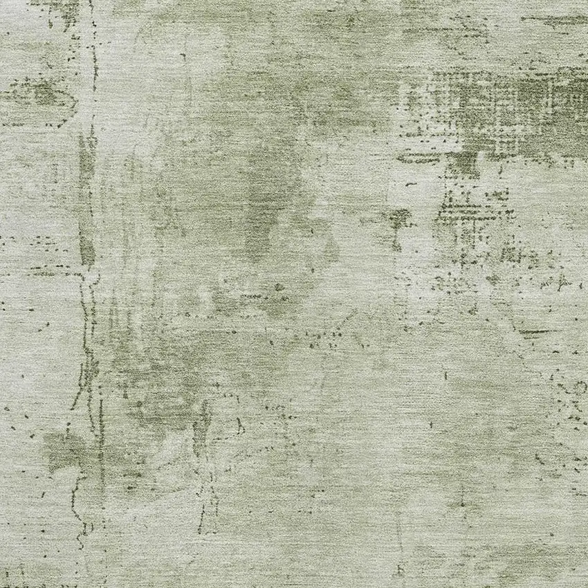 Olive Green And Fern Green Abstract Washable Area Rug With UV Protection Photo 2